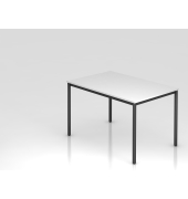 Besprechungstisch D-Serie, 72cm (H), 120x80cm (BxT), 4-6 Personen, rechteckig, wei&szlig; / schwarz