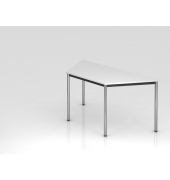 Besprechungstisch D-Serie, 72cm (H), 160x69cm (BxT), Trapezform, wei&szlig; / chrom