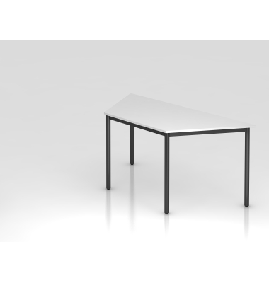 Besprechungstisch D-Serie, 72cm (H), 160x69cm (BxT), Trapezform, wei&szlig; / schwarz