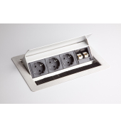 Steckdosenl. 3xStrom, 2xNetzw., ohne Fr&auml;sung