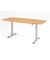 Sitz-Steh-Konferenztisch XMST, elektrisch h&ouml;henverstellbar 120cm (H), 220x103cm (BxT), Tonnenform, buche / silber