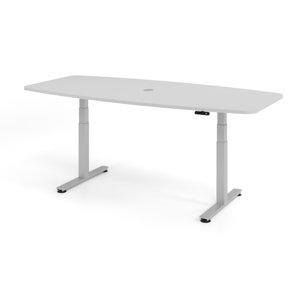 4032062176504 - Sitz-Steh-Schreibtisch VXDSM elektrisch höhenverstellbar 127cm (H) 220x103cm (BxT) Grau   silber 4032062176504 Hammerbacher