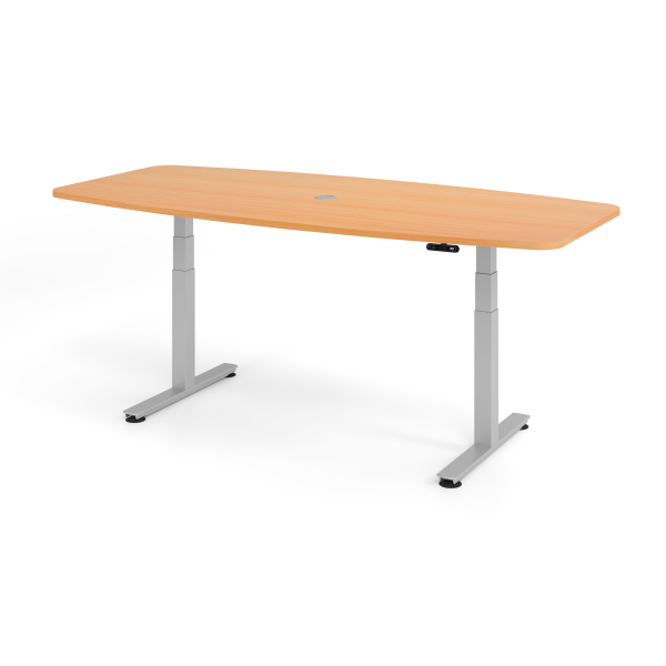 4032062176511 - Sitz-Steh-Schreibtisch VXDSM elektrisch höhenverstellbar 127cm (H) buche   silber 4032062176511 Hammerbacher