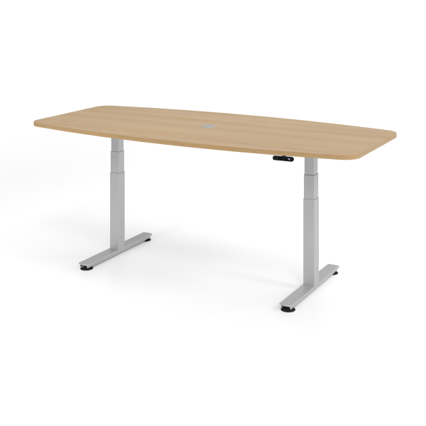 4032062176528 - Sitz-Steh-Schreibtisch VXDSM elektrisch höhenverstellbar 127cm (H) 220x103cm (BxT) Eiche   silber 4032062176528 Hammerbacher