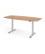 Sitz-Steh-Schreibtisch VXDSM, elektrisch h&ouml;henverstellbar, 127cm (H), 220x103cm (BxT), nussbaum / silber