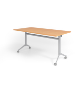 Klapptisch VKF, 160x80cm (BxT), 73,5cm (H), buche / silber, mit Rollen