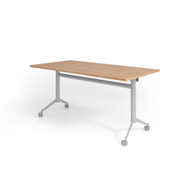 Klapptisch VKF, 160x80cm (BxT), 73,5cm (H), nussbaum / silber, mit Rollen