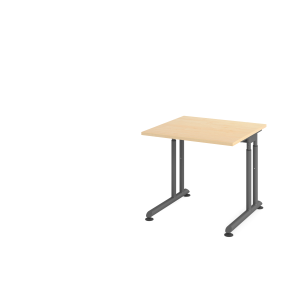 4032062183090 - Schreibtisch Breno manuelle Höheneinstellung horizontaler Kabelkanal B 800 x T 800 x H 680-820 mm Spanplatte & Stahl Ahorn Graphit