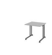 Schreibtisch VZS, manuell h&ouml;henverstellbar, 82cm (H), 80x80cm (BxT), grau / graphit