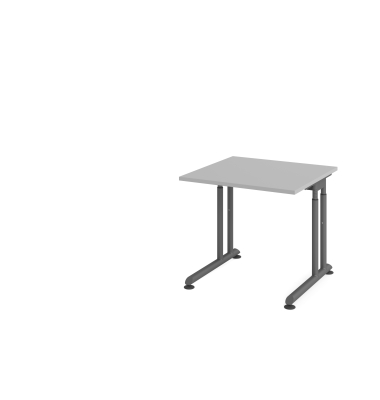 Schreibtisch VZS, manuell h&ouml;henverstellbar, 82cm (H), 80x80cm (BxT), grau / graphit
