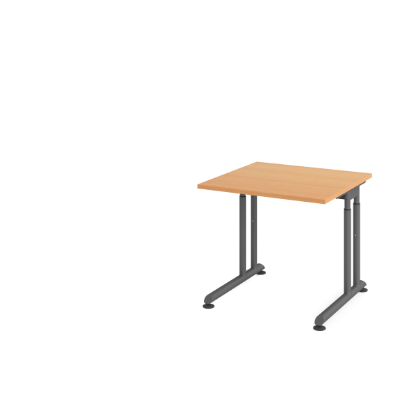 4032062183113 - HAMMERBACHER ZS08 höhenverstellbarer Schreibtisch buche quadratisch C-Fuß-Gestell grau 800 x 800 cm