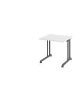 Schreibtisch VZS, manuell h&ouml;henverstellbar, 82cm (H), 80x80cm (BxT), wei&szlig; / graphit