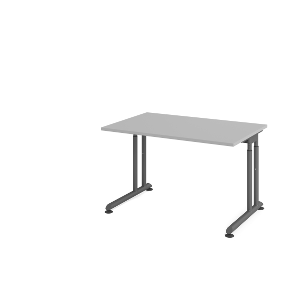 4032062183168 - Schreibtisch Breno manuelle Höheneinstellung horizontaler Kabelkanal B 1200 x T 800 x H 680-820 mm Spanplatte & Stahl Lichtgrau Graphit