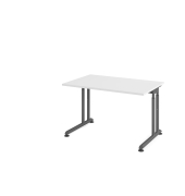 Schreibtisch VZS, manuell h&ouml;henverstellbar, 82cm (H), 120x80cm (BxT), wei&szlig; / graphit