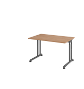 Schreibtisch VZS, manuell h&ouml;henverstellbar, 82cm (H), 120x80cm (BxT), nussbaum / graphit