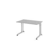 Schreibtisch VZS, manuell h&ouml;henverstellbar, 82cm (H), 120x80cm (BxT), grau / silber
