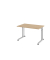 Schreibtisch VZS, manuell h&ouml;henverstellbar, 82cm (H), 120x80cm (BxT), eiche / silber