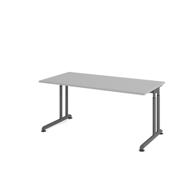 Schreibtisch VZS, manuell h&ouml;henverstellbar, 82cm (H), 160x80cm (BxT), grau / graphit