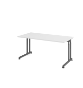 Schreibtisch VZS, manuell h&ouml;henverstellbar, 82cm (H), 160x80cm (BxT), wei&szlig; / graphit