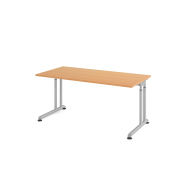 Schreibtisch VZS, manuell h&ouml;henverstellbar, 82cm (H), 160x80cm (BxT), buche / silber