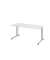 Schreibtisch VZS, manuell h&ouml;henverstellbar, 82cm (H), 160x80cm (BxT), wei&szlig; / silber