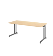 Schreibtisch VZS, manuell h&ouml;henverstellbar, 82cm (H), 180x80cm (BxT), ahorn / graphit