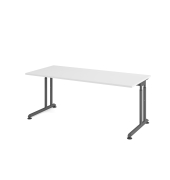 Schreibtisch VZS, manuell h&ouml;henverstellbar, 82cm (H), 180x80cm (BxT), wei&szlig; / graphit