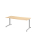 Schreibtisch VZS, manuell h&ouml;henverstellbar, 82cm (H), 180x80cm (BxT), ahorn / silber