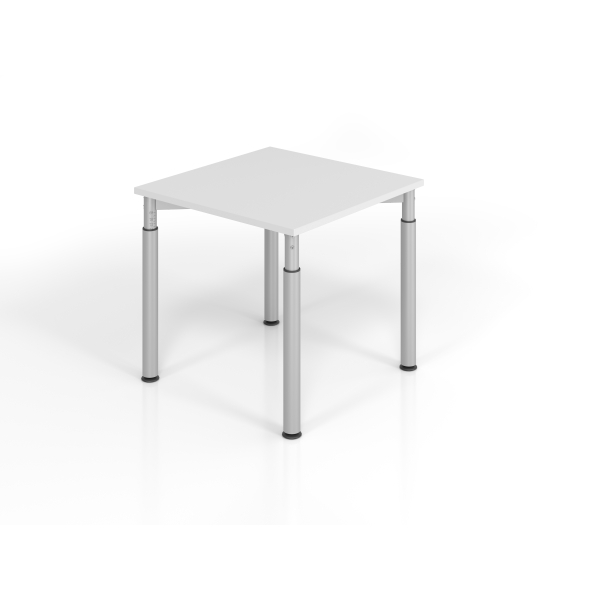 4032062183540 - VERA-ZWO - Schreibtisch mit 4-Fuß-Gestell höhenverstellbar Tiefe 800 mm Breite 800 mm lichtgrau   alusilber kaiserkraft