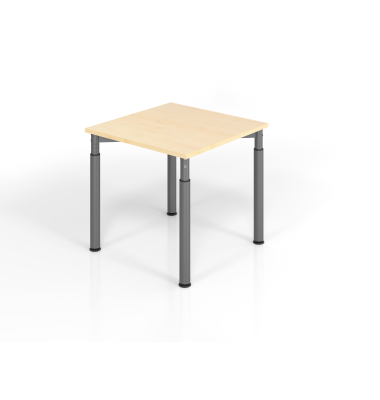 Schreibtisch VYS, manuell h&ouml;henverstellbar, 82cm (H), 80x80cm (BxT), ahorn / graphit