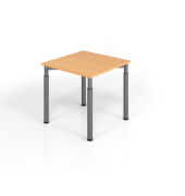 Schreibtisch VYS, manuell h&ouml;henverstellbar, 82cm (H), 80x80cm (BxT), buche / graphit