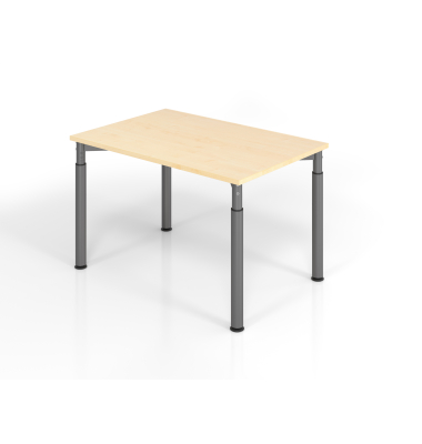 Schreibtisch VYS, manuell h&ouml;henverstellbar, 82cm (H), 120x80cm (BxT), ahorn / graphit