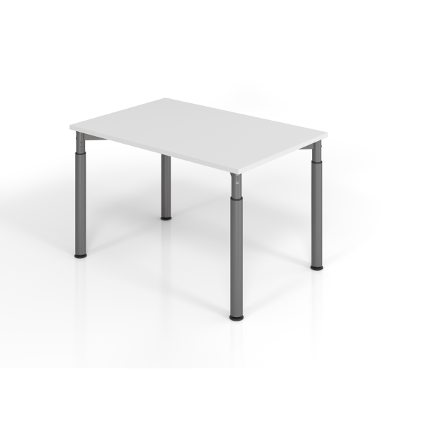 4032062183663 - HAMMERBACHER Mirakel höhenverstellbarer Schreibtisch lichtgrau rechteckig 4-Fuß-Gestell grau 1200 x 800 cm