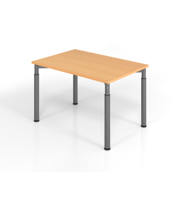 Schreibtisch VYS, manuell h&ouml;henverstellbar, 82cm (H), 120x80cm (BxT), buche / graphit