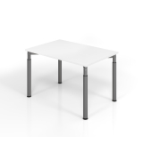 Schreibtisch VYS, manuell h&ouml;henverstellbar, 82cm (H), 120x80cm (BxT), wei&szlig; / graphit