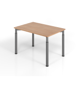 Schreibtisch VYS, manuell h&ouml;henverstellbar, 82cm (H), 120x80cm (BxT), nussbaum / graphit