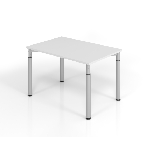 4032062183724 - VERA-ZWO - Schreibtisch mit 4-Fuß-Gestell höhenverstellbar Tiefe 800 mm Breite 1200 mm lichtgrau   alusilber kaiserkraft