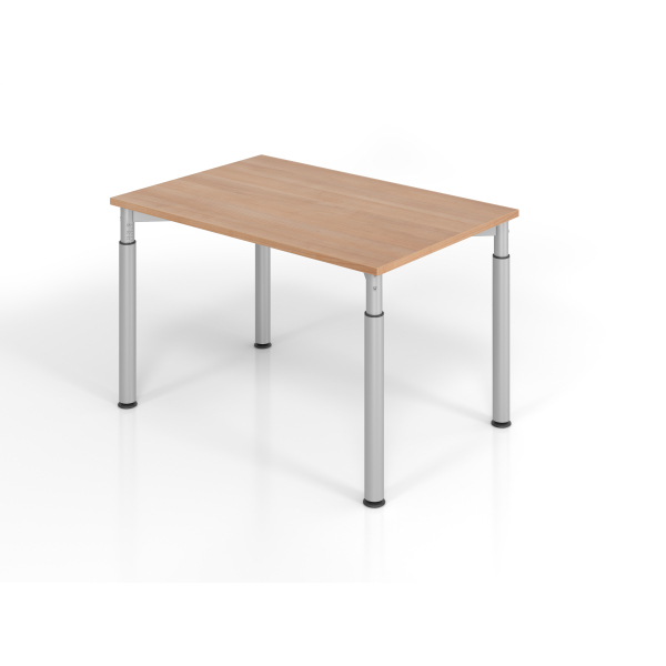4032062183755 - Schreibtisch VYS manuell höhenverstellbar 82cm (H) 120x80cm (BxT) Nussbaum   silber 4032062183755 Hammerbacher