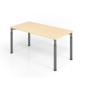 Schreibtisch VYS, manuell h&ouml;henverstellbar, 82cm (H), 160x80cm (BxT), ahorn / graphit
