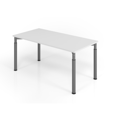 Schreibtisch VYS, manuell h&ouml;henverstellbar, 82cm (H), 160x80cm (BxT), grau / graphit