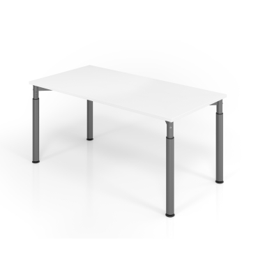 Schreibtisch VYS, manuell h&ouml;henverstellbar, 82cm (H), 160x80cm (BxT), wei&szlig; / graphit