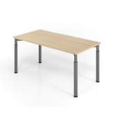 Schreibtisch VYS, manuell h&ouml;henverstellbar, 82cm (H), 160x80cm (BxT), eiche / graphit
