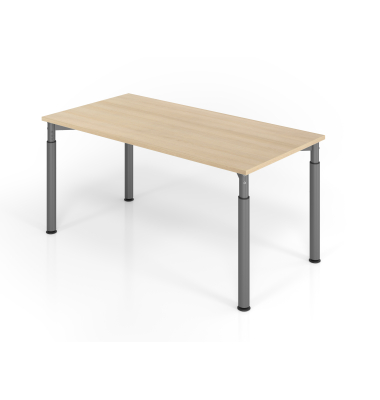 Schreibtisch VYS, manuell h&ouml;henverstellbar, 82cm (H), 160x80cm (BxT), eiche / graphit