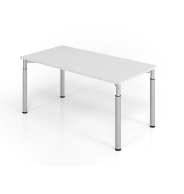 Schreibtisch VYS, manuell h&ouml;henverstellbar, 82cm (H), 160x80cm (BxT), grau / silber