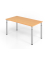 Schreibtisch VYS, manuell h&ouml;henverstellbar, 82cm (H), 160x80cm (BxT), buche / silber
