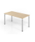 Schreibtisch VYS, manuell h&ouml;henverstellbar, 82cm (H), 160x80cm (BxT), eiche / silber