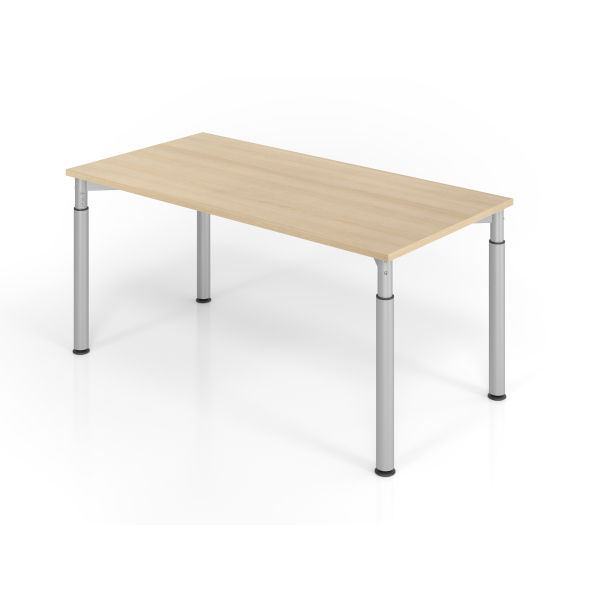 4032062183861 - Schreibtisch VYS manuell höhenverstellbar 82cm (H) 160x80cm (BxT) Eiche   silber 4032062183861 Hammerbacher