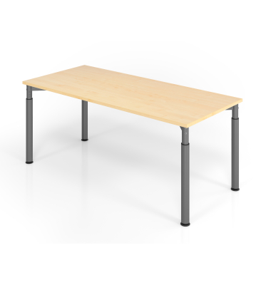 Schreibtisch VYS, manuell h&ouml;henverstellbar, 82cm (H), 180x80cm (BxT), ahorn / graphit