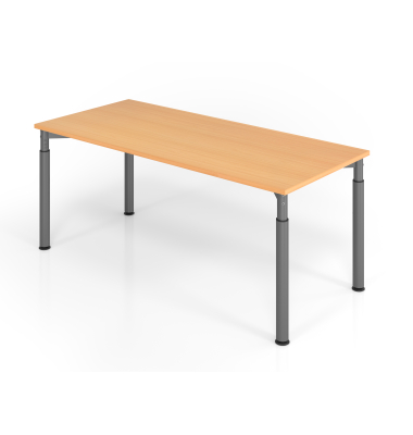 Schreibtisch VYS, manuell h&ouml;henverstellbar, 82cm (H), 180x80cm (BxT), buche / graphit