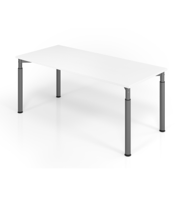 Schreibtisch VYS, manuell h&ouml;henverstellbar, 82cm (H), 180x80cm (BxT), wei&szlig; / graphit